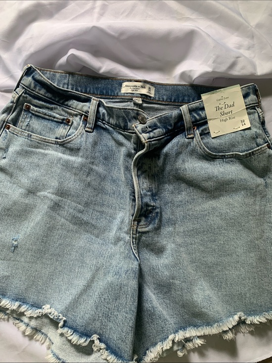 Abercrombie & Fitch Pants - Abercrombie & Fitch Light Blue Frayed Hem Denim Shorts